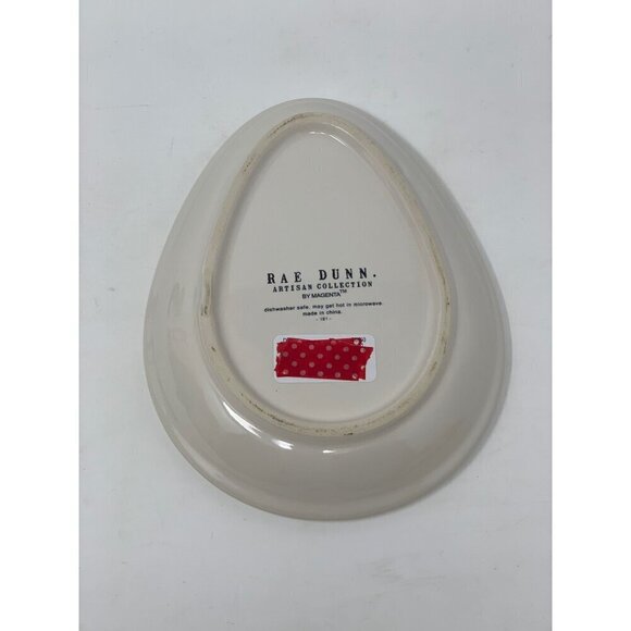 Rae Dunn Easter HOP TO IT Egg Shaped Plate Ceramic Decor Spring Farmhouse LL - Picture 6 of 6